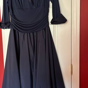 Jessica Howard Dark Blue Midi Off Shoulder Dress Eye Catcher